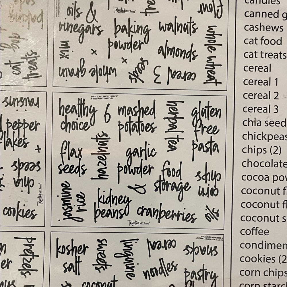 White Script Pantry Labels Set kitchen labels - Picture 8 of 11